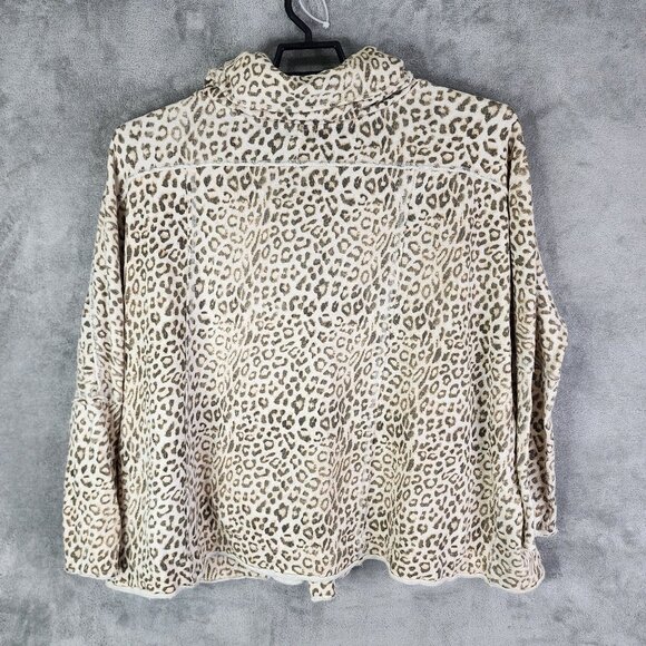 Womens We The Free Oversized Leopard Print Cardigan Button Up Long Sleeve M/L - Picture 8 of 11